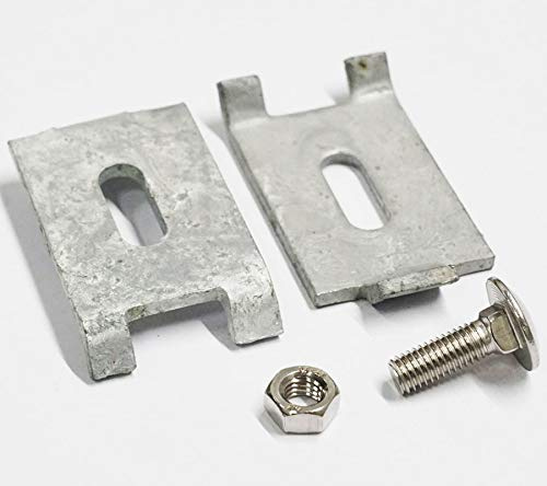 Gittermattenverbinder Set flache Form 50 Stück, Farbe verzinkt (silberfarben) Zaunzubehör, Doppelstabmattenverbinder, Eckverbinder, Mattenverbinder, Doppelstabmatten-Verbinder