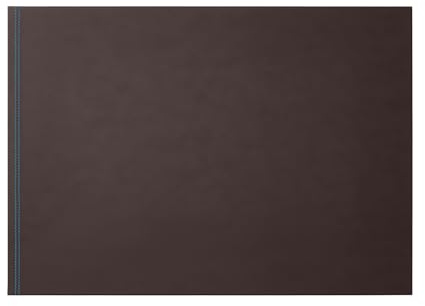 Eglooh - Clio Deluxe - Schreibtischunterlage Leder Dunkel Braun cm 70x50 - Widerstandsfähige Struktur aus Stahl, elegante blaue Nähten und rutschfester Boden - Made in Italy