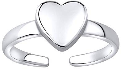 SILVEGO Damen Zehenring aus 925 Sterling Silber Herz