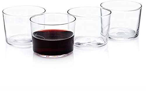 HISTORY COMPANY Spanish Bodega Chatos Stemless Wine Glass – Traditional Copita-Size Tumblers for Wine & Tapas, 4-Piece Set (Gift Box Collection)