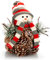 com-four® Schneemannfigur Größe L Premium, winterliche Premium Dekofigur mit Tannenzapfenkörper, liebevolle weihnachtliche Details, hinreißende Tischdeko für die Adventszeit (rot-grau - L)