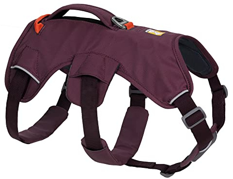 RUFFWEAR Mehrzweck-Hundegeschirr mit Griff, Web Master, verstellbares, Geschirr, 2 Leinenbefestigungen, für den täglichen Gebrauch, Purple Rain, XXS