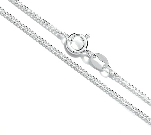 Old English Jewellers Sterling Silver Curb Pendant Chain Necklace - 16 18 20 (20)