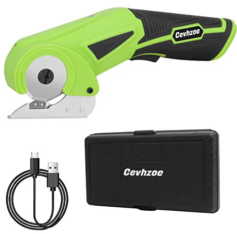 Cordless Electric Scissors 4V Rechargeable Mini Cardboard Cutter with Charger Safety Lock Electric Box Rotary Cutter for Leather Carpet Plastic Cutting Sewing Crafting