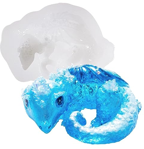 Molde de resina de dragón de ala de 2 pulgadas para epoxi, yeso, cerámica, arcilla polimérica, hormigón, fundición de cemento, decoración de pasteles de fondant