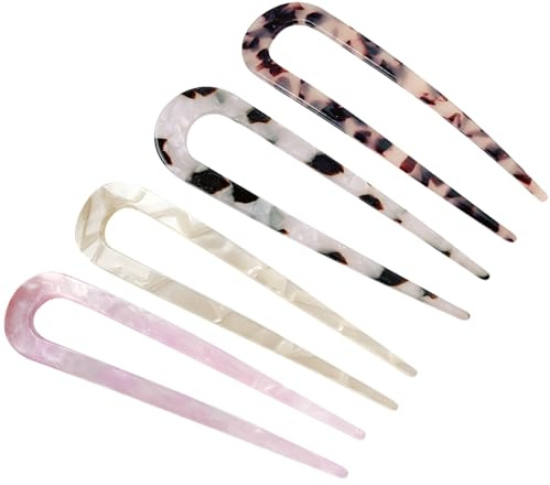 BDSHUNBF 4 delar U-formad hårnål, Prong Updo Chignon Pin, hårgaffel, franska hårstift, franska stift, gaffelpinnar, för kvinnor flickor frisyrtillbehör