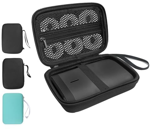 ROEOWENE Mini Printer Case for SUPVAN E10/Nelko P21/NIIMBOT D110/Pristar P15 - Black, Monochrome, Bluetooth, Simplex, 16 x 12 x 6 cm, Case Only