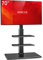 AOKCOS Support TV pour téléviseur Plat et incurvé de 32 à 70 - Hauteur réglable - Orientable - 3 étagères - VESA Maximum 400 x 400 mm - Jusqu'à 40 kg - Noir