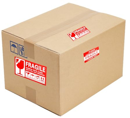 150 Hojas Pegatinas de Advertencia Frágil, Etiquetas de Envío Frágil, Adhesivos de Manejo Cuidadoso para Paquetes, Etiquetas Frágiles para Mudanzas, Etiquetas de Paquete Frágiles Autoadhesivas