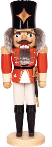 Erzgebirge Palast Saico Nussknacker Husar rot - 29 cm