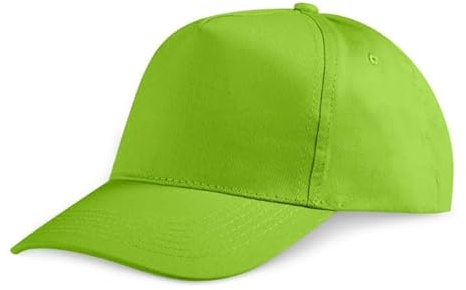 Generico Cappello con Visiera 5 Pannelli in 100% Cotone Colorato, Berretto Semplice per Adulto e Bambino Regolabile a Strappo Visiera Rigida, Versione Singola o in Formato Convenienza da 10 Pezzi