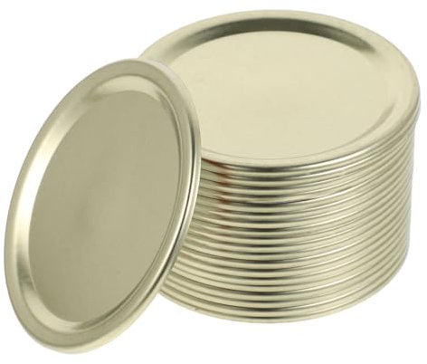 Veemoon 20pcs Regular Mouth Mason Jar Lids Tinplate Canning Lids Airtight Sealing for Canning Storage Spices Jam Tea