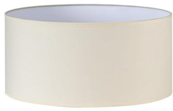 PRENDELUZ Pantalla cilíndrica de tejido popelín E27, 45x45x22 cm, color beige, ideal para lámparas de mesa y de pie.