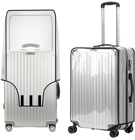 Silkwish Kofferschutzhülle Transparent PVC Gepäckabdeckung Koffer Schutzhülle Wasserdicht Kofferhülle Kofferüberzug Reisekoffer-Schutzhülle Durchsichtig Überzug Abdeckung (30 Zoll)
