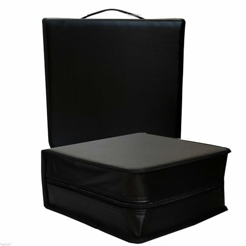 Tasche für 500 CD DVD BD Disc, robust K.Leder Wallet/Mappe Ordner Box | Archivierungsmappe, mit Reißverschluss