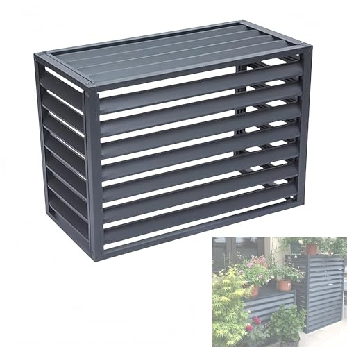 Housse de protection décorative en aluminium pour climatiseur, jardin, terrasse, piscine, clôture et stores B2 (L x l x H) (B2 L 110 x l 60 x H 80 cm, convient pour 23 unités)