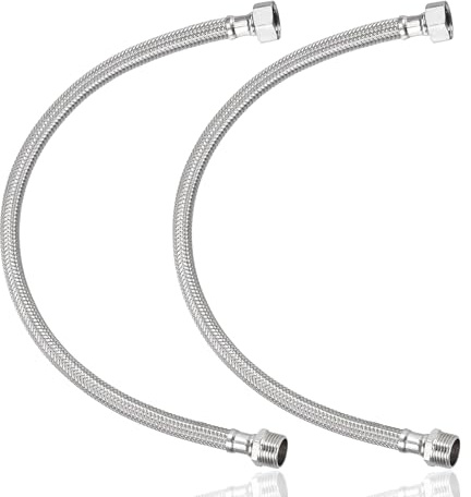 2 Stück Flexschlauch 3/4 zoll, 30 cm Panzerschlauch 3/4 304 Edelstahl Wasserhahn Schlauch Flexibler Anschlussschlauch Armatur Armaturenschlauch für Wasserhahn Eckventil Wassererhitzer