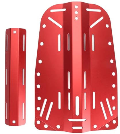 Generico Piastra Posteriore per Immersioni in Alluminio, Materiale in Lega di Alluminio Leggero, Compatibile con Bombole Singole E Doppie, Migliora La Stabilità in Immersione (Red)