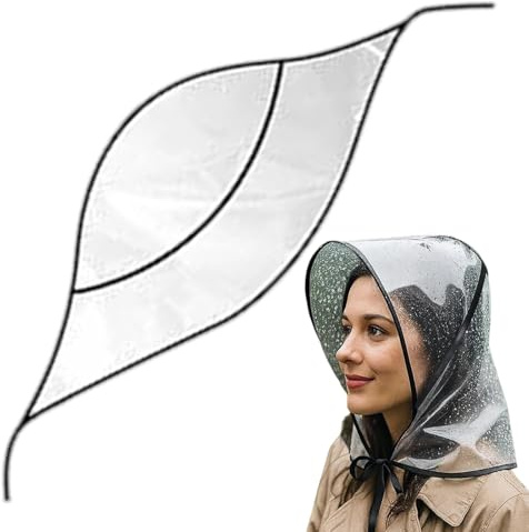Regenhut | Wiederverwendbare transparente Regenmütze aus PE mit Krempe – transparente Mütze für Männer aus Polyethylen für Damen, Mutter, Reisen, Einkaufen, Gartenarbeit, Strand, Aktivitäten