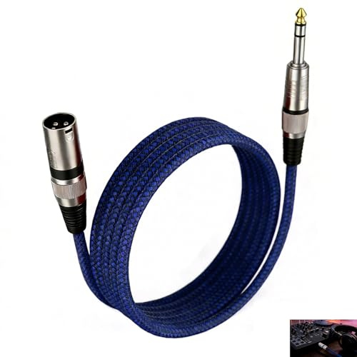 Cavo XLR a Jack, XLR TRS 6,35 mm maschio a maschio, cavo audio Hi-Fi professionale simmetrico, connettori placcati oro, schermatura anti-interferenza, microfono, console di mixaggio, scheda audio, 2 M
