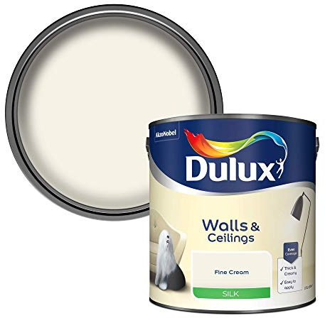 Dulux Silk Emulsion Paint For Walls And Ceilings - Fine Cream 2.5 Litres