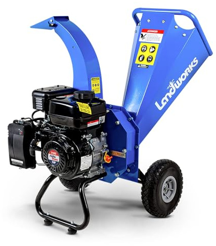 Landworks Mini trituradora de astilladora de Madera Trituradora Súper Resistente 7 HP 212cc Alimentado por Gas 3 Pulgadas Capacidad máxima de diámetro de Madera EPA/Carb