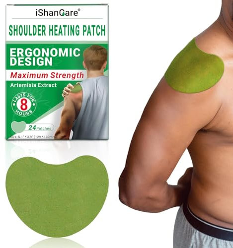 ishancare Shoulder Pain Relief Patches, 24Pcs Natural Warming Herbal Plaster Heat Patches, 8 Hours Deep Heating Extra Strength Joint Pain Relieving Patch for Shoulders, Knee, Back, Neck