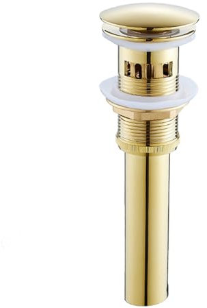 Piletta Bidet Click Clack, Oro, Piletta di Scarico Lavandino, Piletta Click Clack Universale, Rubinetto Tutto in Rame,Oro,Ci Sono dei Buchi