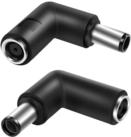 MEIRIYFA Laptop Power DC 7.4mm X 5.0mm Adapter Male to Female Connector 90 Degree Angle Converter for Laptop (2Pcs)