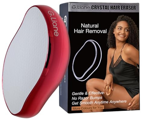 G.Liane Crystal Hair Eraser,Upgraded Painless Crystal Hair Remover,Effective Nano Glass Hair Removal Device and Skin Exfoliation,Body Epilator for Women and Men(Red)