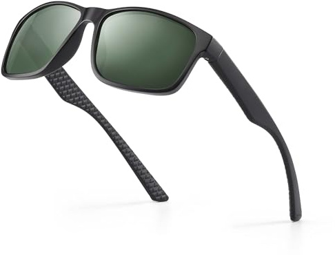 Occhsouo Sonnenbrille Herren Polarisiert Damen UV400 Schutz Sport Sunglasses Men Women Ultraleichte Rahmen Schwarz Retro Polarisierte Sonnenbrillen für Angeln, Fishing, Fahren, Ski - Tannengrün