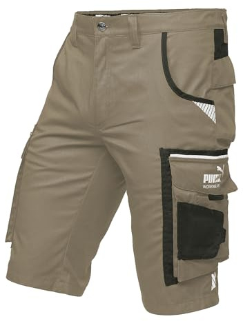 PUMA Workwear Precision X Short de travail pour homme - Matériau robuste et flexible - Nombreuses poches et réflecteurs - Coupe confortable - Idéal pour l'artisanat, le bricolage et la construction