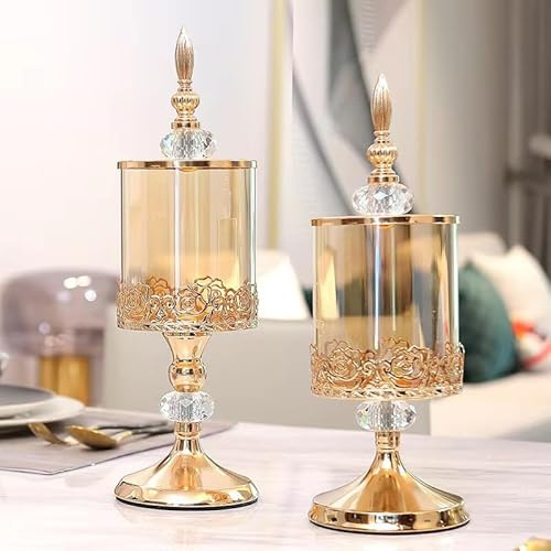 Xzyden Lot de 2 bocaux hermétiques en verre avec couvercles, bocaux à dragées de fête, contenants de stockage alimentaire de qualité supérieure, pots à collation colorés, contenants à friandises de