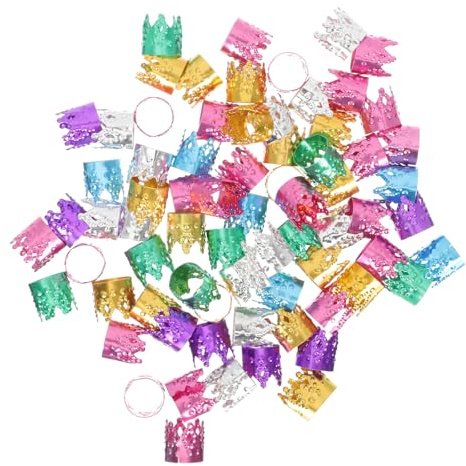 Homoyoyo 100 Pezzi Anelli in Metallo per Dreadlocks a Forma di Corona Polsini Intrecciati per Chioma Accessori per Feste e Matrimoni Regolabili e Riutilizzabili per Styling Chioma Afro