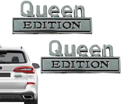 Queen 3D-Klistermärke 2 Stycken 3D Vattentät Metall Biltillbehör | Metallbil Emblem Queen Edition För Lastbilar SUVs Vindrutor Fönster Dörrar Bakpaneler Kylskåp Affärsresor Och