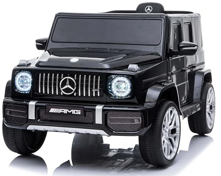 Mercedes G Classe 2025 Auto elettrica Bambini, Nero, Batteria Litio, veicoli elettrici 3-5 Anni, telecomando 2,4 GHz, MP3/USB/Bluetooth, Sospensione