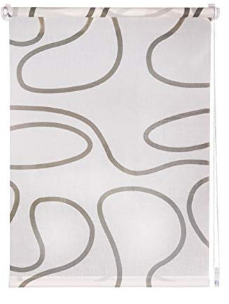 ondeco Tageslicht-Rollo ohne Bohren, Fenster innen Klemmfix Sichtschutzrollo Seitenzugrollo Klemmrollo, lichtdurchlässig und Blickdicht 120x160 cm Weiß-Taupe
