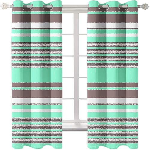 Daesar Verdunklungs Vorhang Gardinen Polyester Streifen, Vorhänge Schlafzimmer Blickdicht 214x183CM Blickdicht Vorhang mit Ösen 2er Set