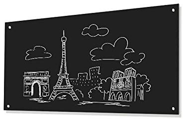 PUCHIKA Magnetisches Glas White- und Blackboard,Magnetisch Stabiler Tafel,Trocken Abwischbar,600 * 900 * 4mm