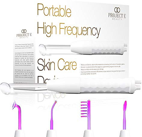 High Frequency Wand by Project E Beauty | Argon (Purple) | Anti Blemish | Tightens Skin | Lifts Skin | Wound Healing | Prevent Hair Loss | Minimize Pores | 4 Applicators