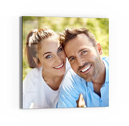 DEQORI personalisiertes Glasbild | eigenes Bild auf Echtglas | quadratisch einteilig 30x30 cm | Foto Geschenk | Wandbild für Wohnzimmer, Schlafzimmer, Flur & Küche | individuelle Wanddeko