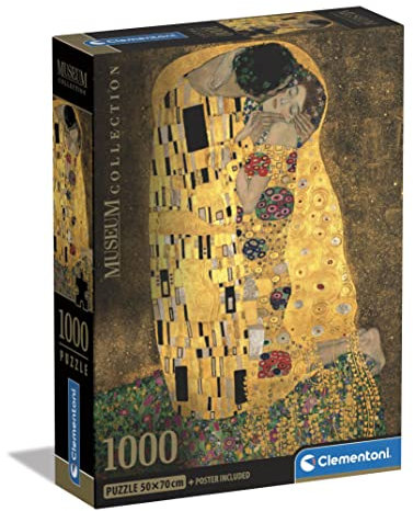 Clementoni - 39790 - Museum Collection - The Kiss - 1000 Pezzi - Puzzle Adulti, Arte, Puzzle Quadri Famosi, Dipinti Famosi, Made In Italy
