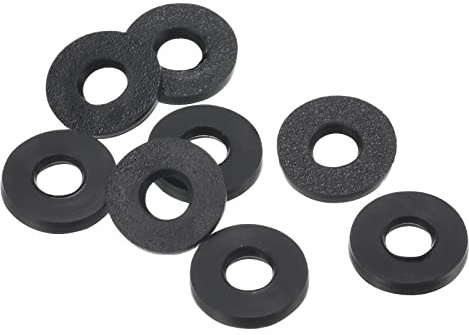 PATIKIL M4 Gummi Flache Unterlegscheiben 8 Pack 4mm ID 9mm AD Dichtungsringe Beilagscheiben Dichtring für Wasserhahn Rohrleitung Wasser Schlauch Befestigung Bolzen Schwarz