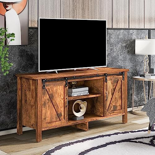 kubeier TV-SchrankFernsehschrank mit 2 Schiebetüren und verstellbare Ablage, ffenen Regalfächern, TV- Bank Sideboard Lowboard Wohnwand für Wohnzimmer Schlafzimmer