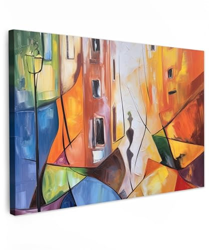 MuchoWow© Impression sur Toile Decoration Murale Peinture 120x80 cm Tableaux Decoratifs Muraux Décoration Chambre Abstrait - Art - Peinture à l'huile - Couleurs