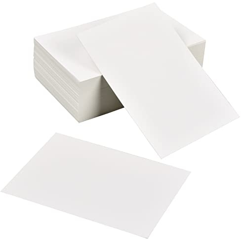 100 Pezzi Scheda Vuota Bianca, 15x10 cm Bianca Kraft Paper Biglietti per Appunti, Carta di Messaggio A6, 350 g/m² Cartoncini in Cartone per Biglietto D'invito Graffiti Disegno (Bianco)