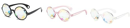 Toyvian 3 Stück Herz-Brille Abschlussball-Sonnenbrille Trippy-Brille Festivals Kaleidoskop- Kaleidoskop- Für Party Rave Sonnenbrille Prisma-Linse Herzförmig Rosa