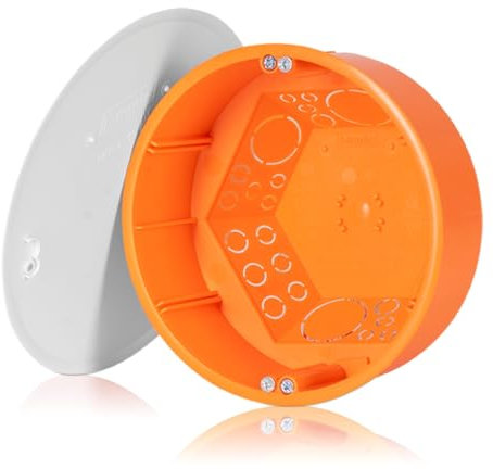 F-tronic 20 Stück Hohlwand Abzweigdosen E815 orange, Kunststoff, Ø 120mm, 42mm tief, je 2 Rohreinführungen M20/M25