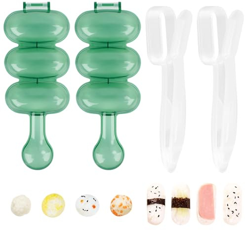 RUNEAY Sushi Maker 4 Stück Onigiri Formen Bento Sushi Mold Nigiri Maker Zubehör Reisballform für Anfänger Küchenwerkzeuge