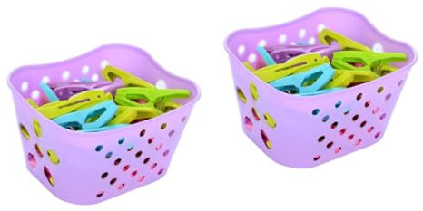 Cabilock Lot de 2 Pinces à Linge Robustes Et Coupe-Vent avec Panier en Polypropylène Fixation Solide pour Buanderie Salle de Bain Cuisine Voyage 30 Pièces